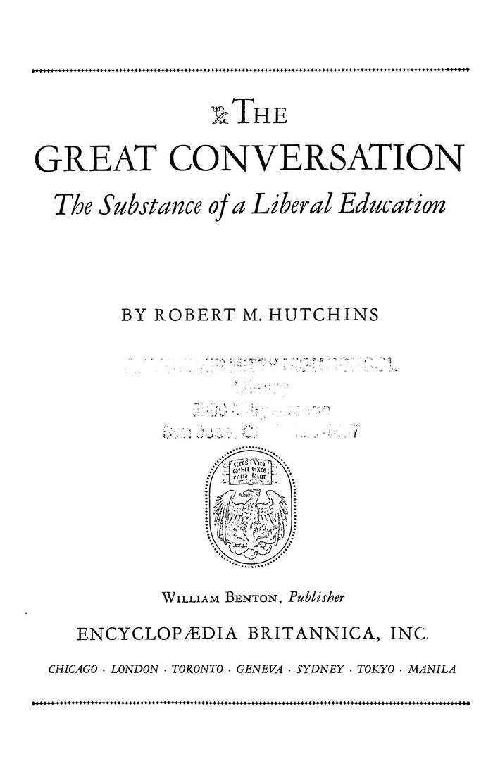 The Great Conversation, Robert Maynard Hutchins